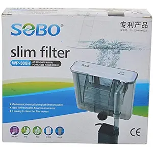 Lovely Pets Kingdom – Sobo WP- 308H Aquarium Filter Pump Slim Hanging Filter [ AC 220-240V 50/60Hz Power : 5.8W F.MAX:580L/HR]